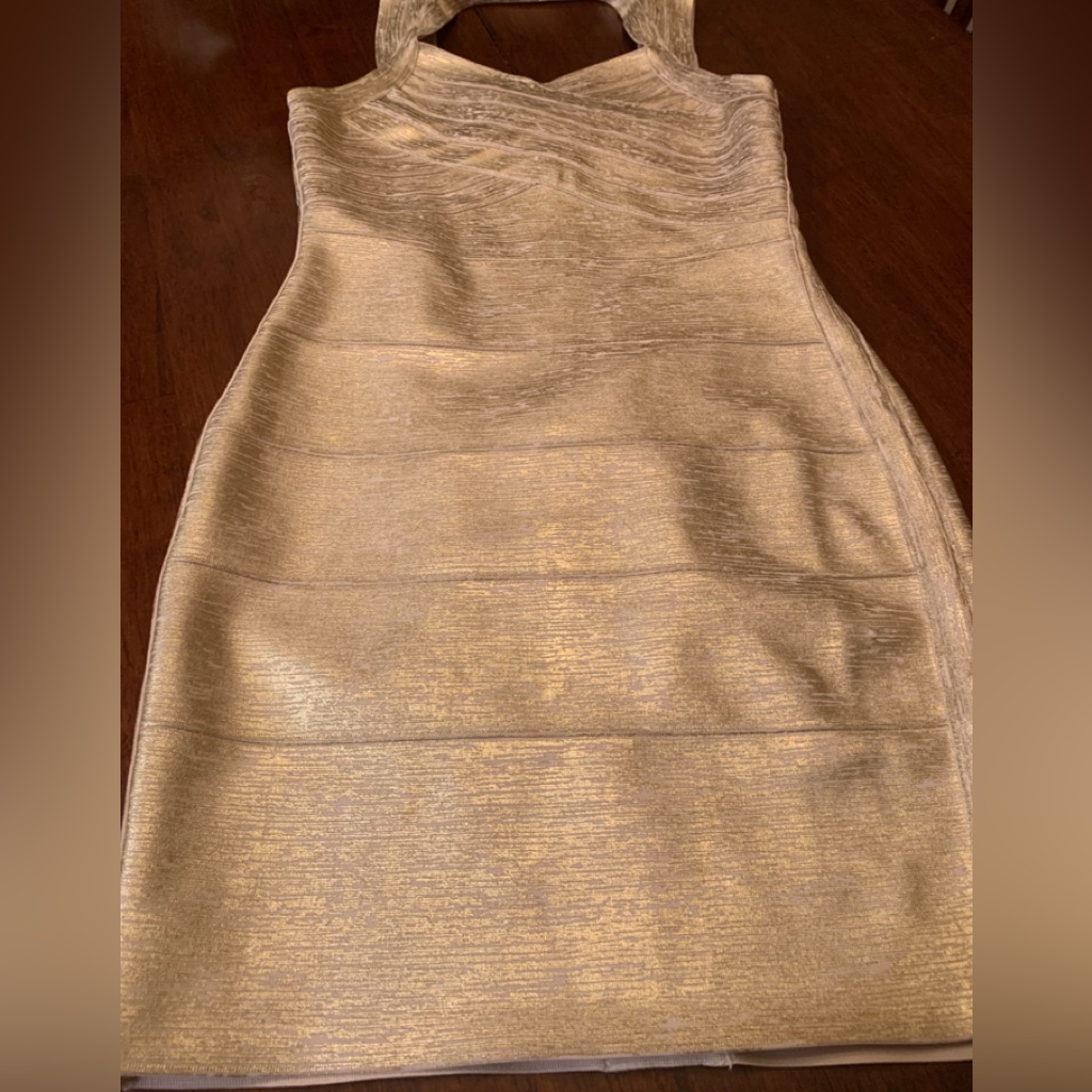Golden Spandex Dress Size L Must Have!